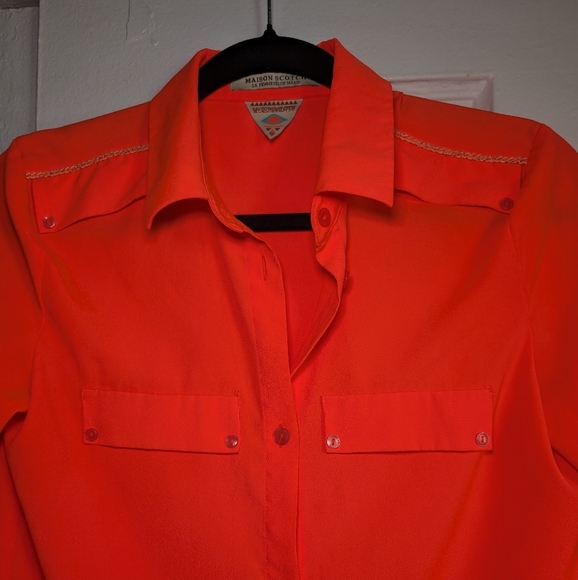 MaIson Scotch  Bright Orange Button-Up Shirt - Picture 3 of 7